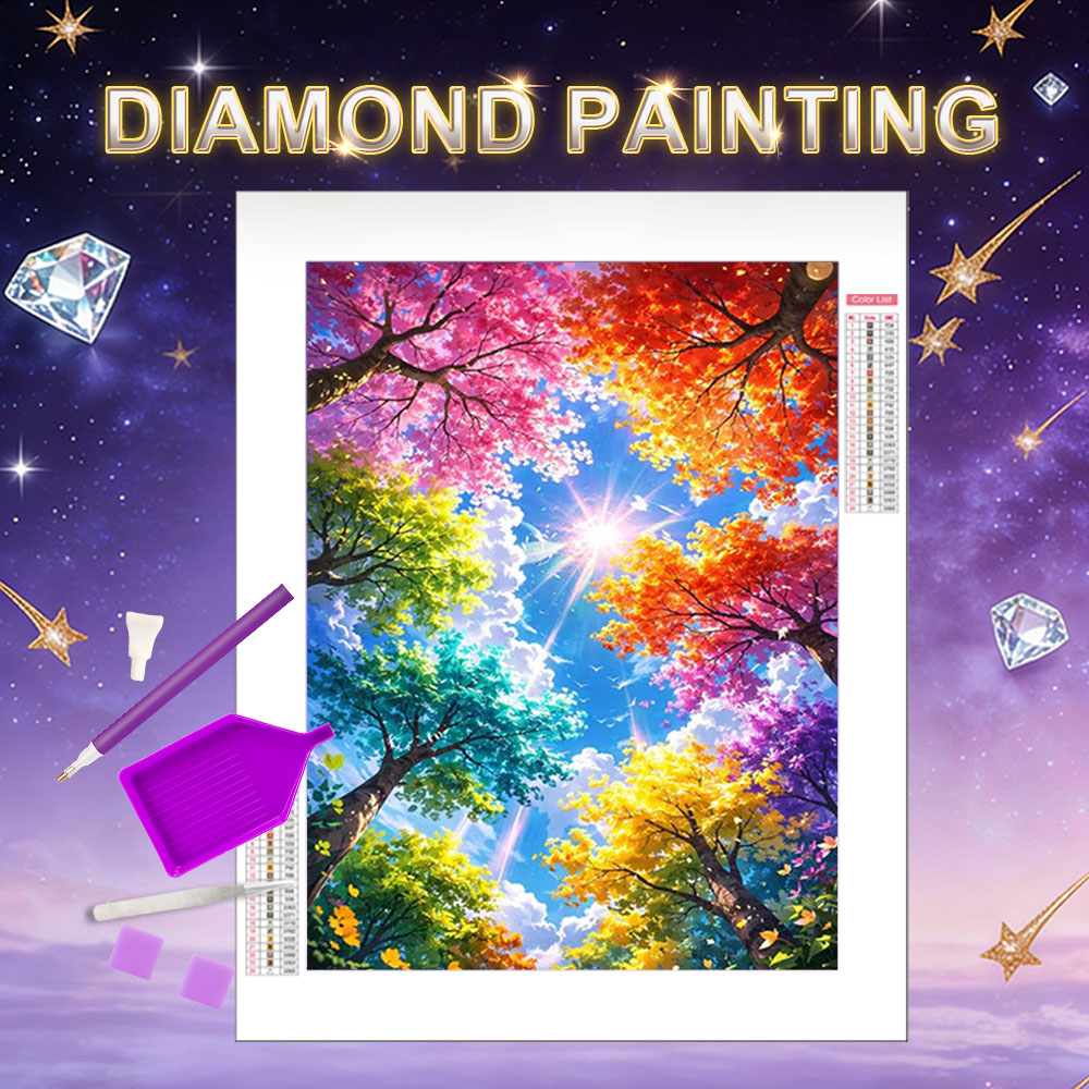 Art And Craft Autumn - HUACAN Diamantmalerei, Baumlandschaft, Herbst, Diamantkunst, Mosaik,