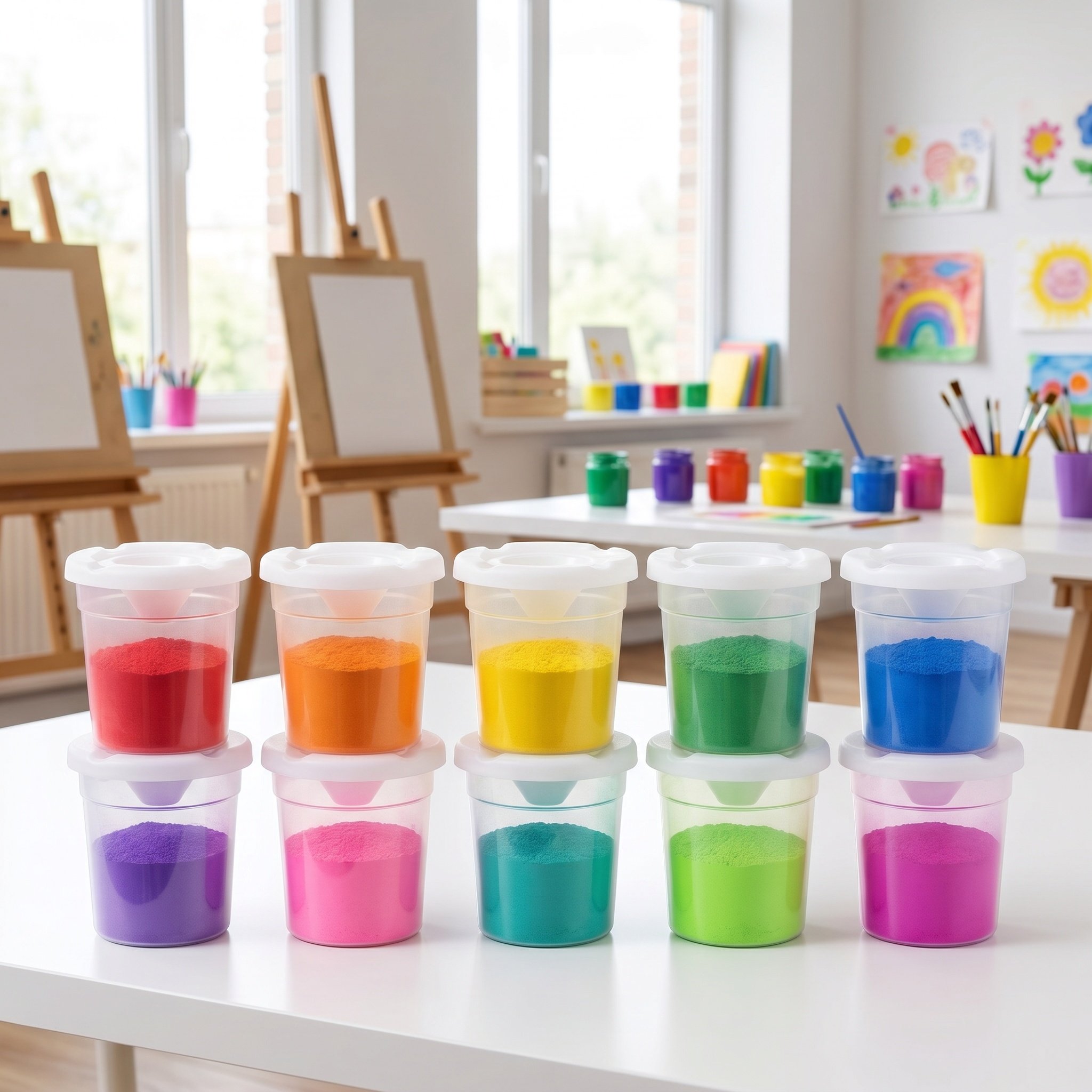 Art Craft For Preschoolers - 10 Stück Kinder-Malbecher, wiederverwendbar, auslaufsicher, mit