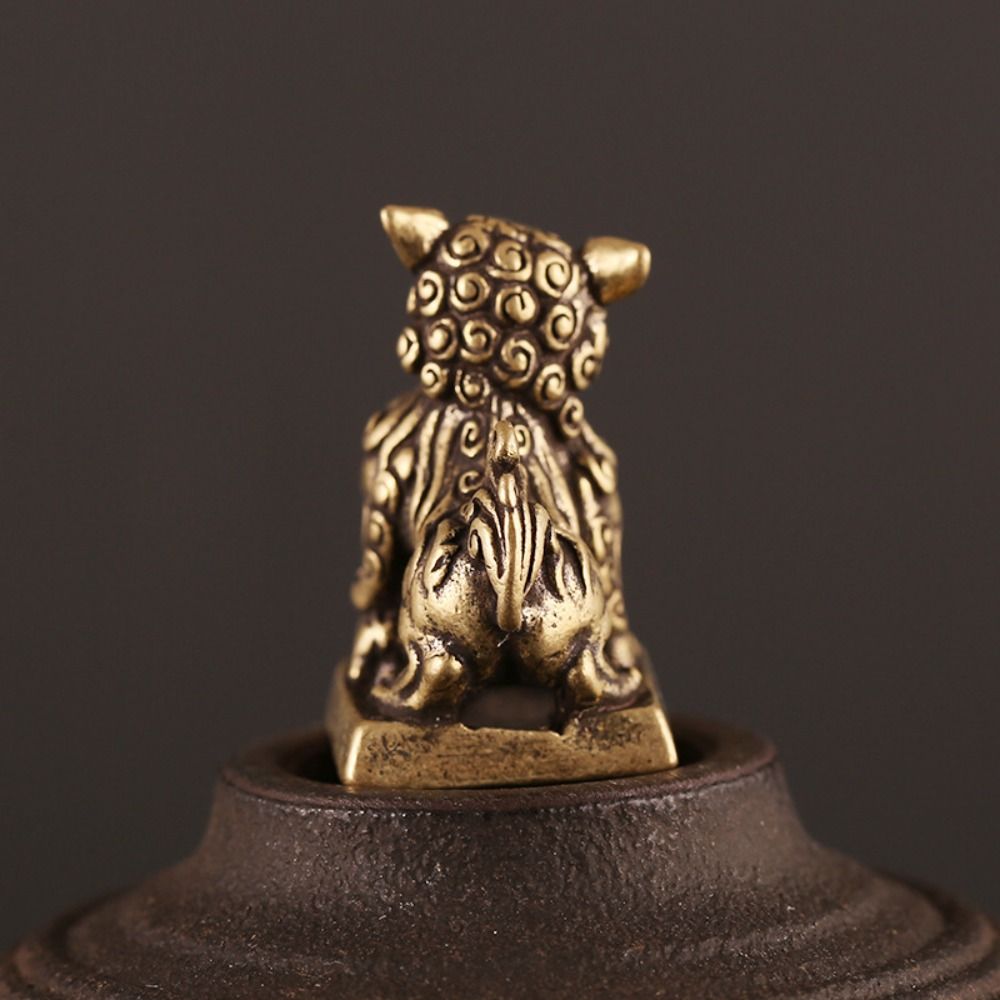 Art Craft Lion - Handgefertigtes Hochwertiges Tee-Zubehör Schreibtisch-Dekoration Glücksbringer Löwen-Ornamente