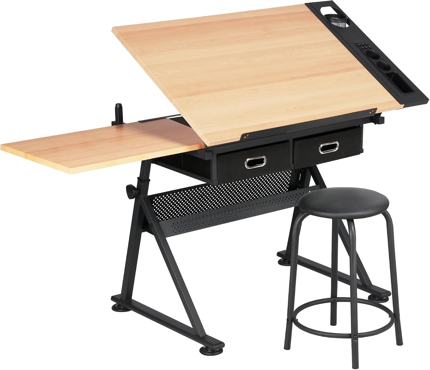 Art Crafting - Verstellbarer Zeichentisch mit passendem Hocker, neigbare