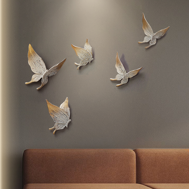 Art And Craft For Nursery - 5 Stück 3D bunte Schmetterlings-Wandaufkleber, DIY-Kunst-Dekor,