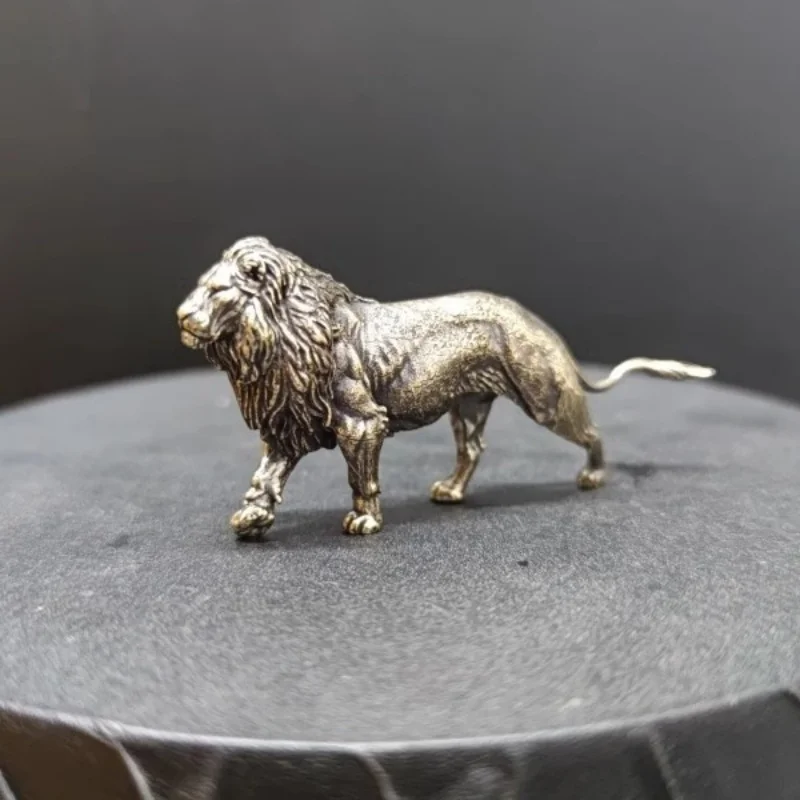 Art Craft Lion - Mini-Löwe-Skulptur aus massivem Messing, Kunsthandwerk, König,