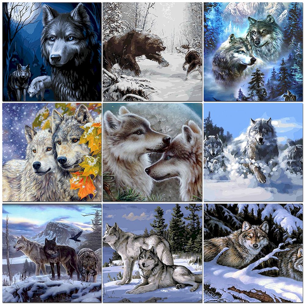 Art Craft Number - Malen nach Zahlen Wolf Öl Bilder
