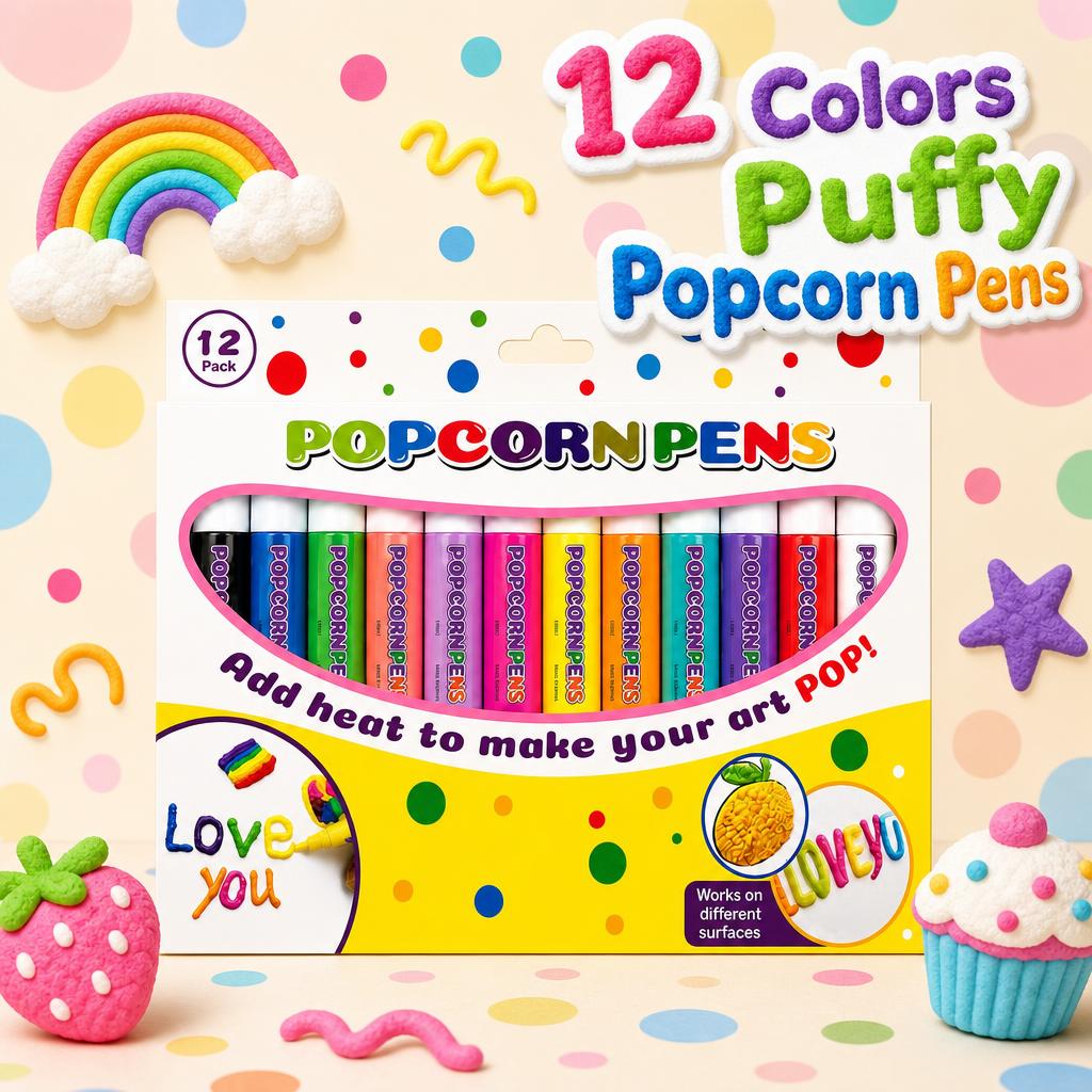 Art Craft Journals - 12 Farben 3D Magische Hitzeaktivierte Pop-Stifte