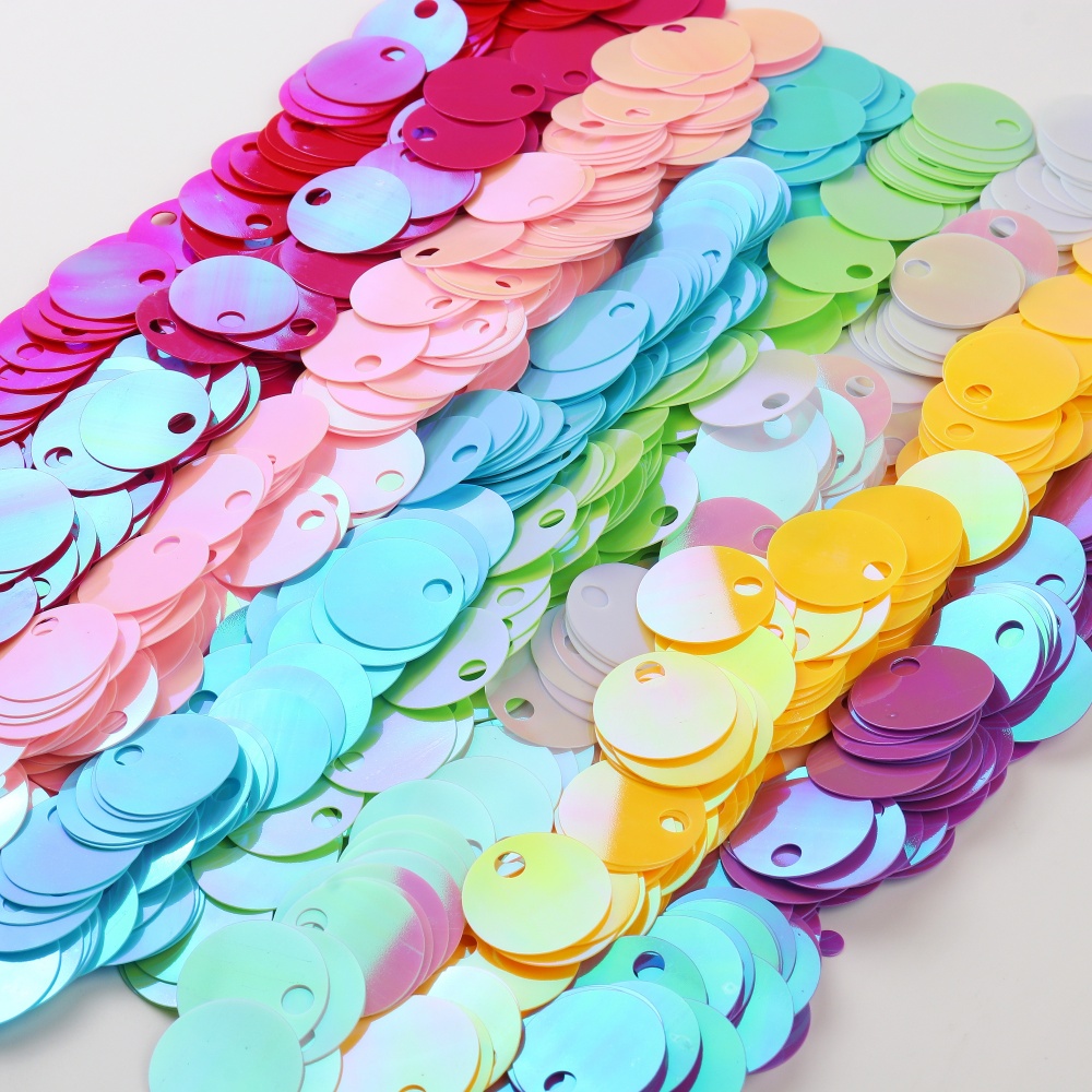 Art Craft Flower Making - 10/20/30mm Großloch-Holographische Lose Runde Pailletten für