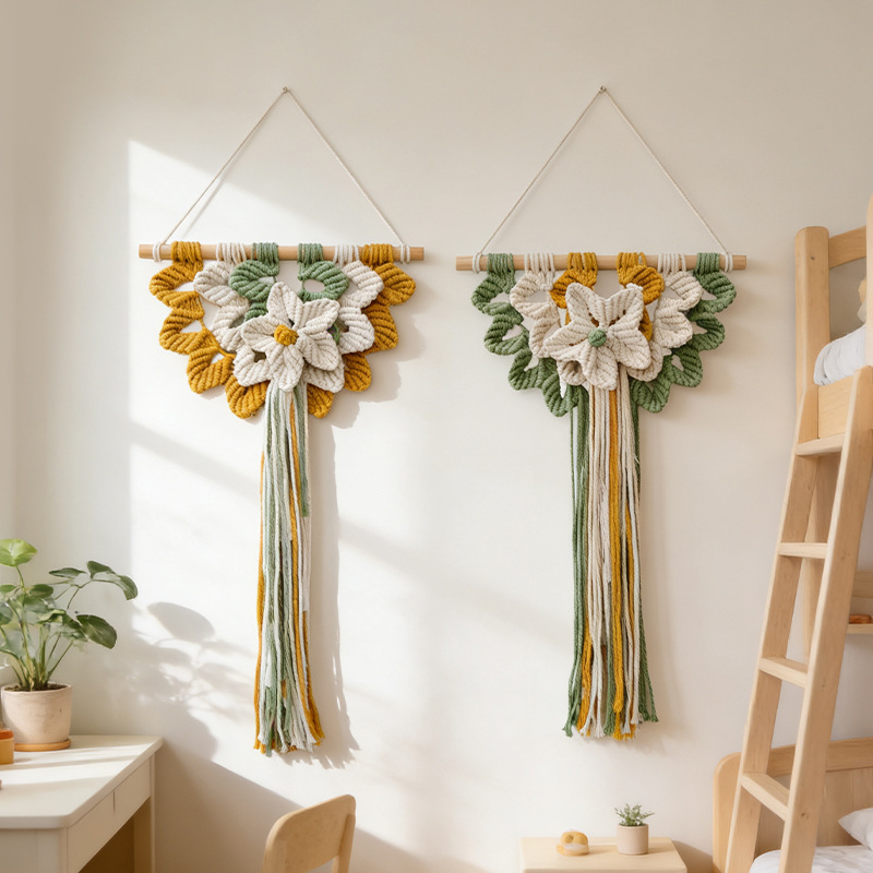 Art And Craft For Nursery - Gewebter Wandbehang Boho Geometrischer Muschel-Wandteppich Kunstdekoration