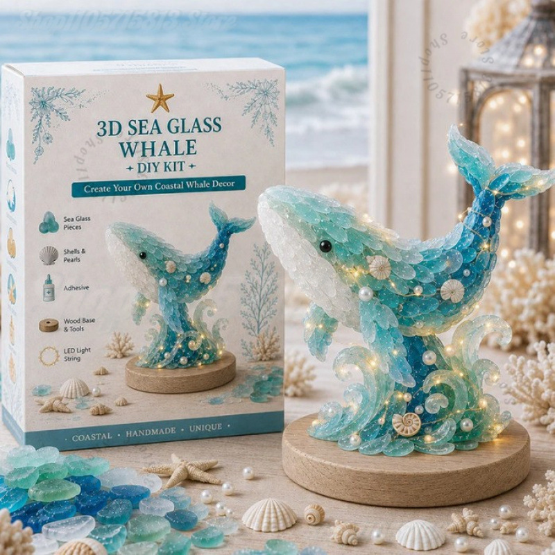 Art Crafting - Weihnachts-DIY-Set für Meeresglas-Handwerk mit LED-Licht, Gestalten