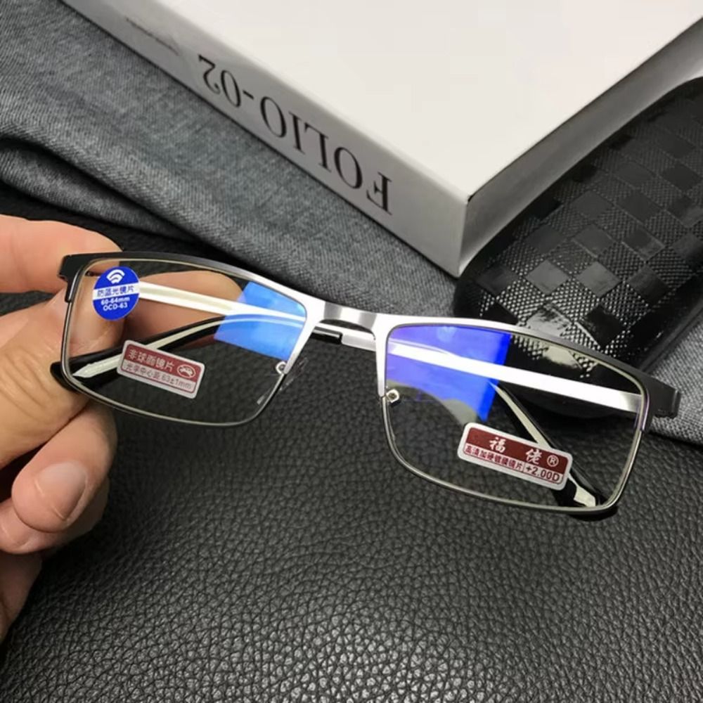Art Craft Glasses - Retro Metall-PC-Lesebrille, Graue Dekorative Brillenfassung, Rechteckige