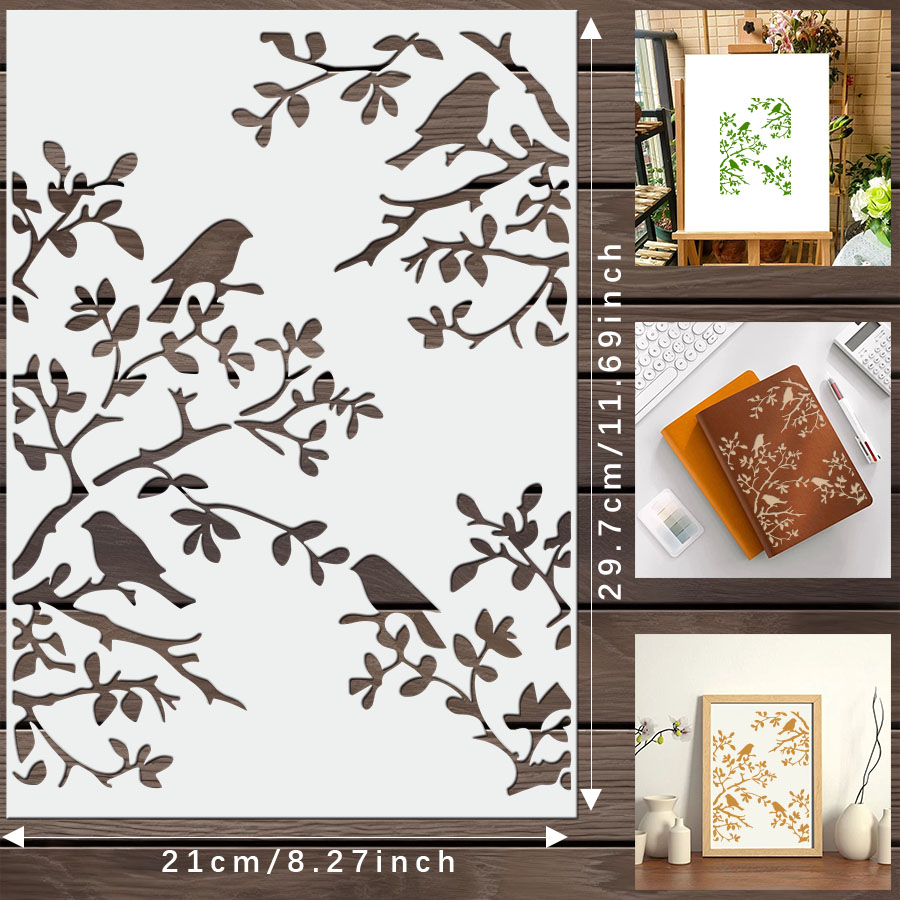 1 Stück DIY Vogelzweig Schablo – Art Craft Journals Bewertung und Preis