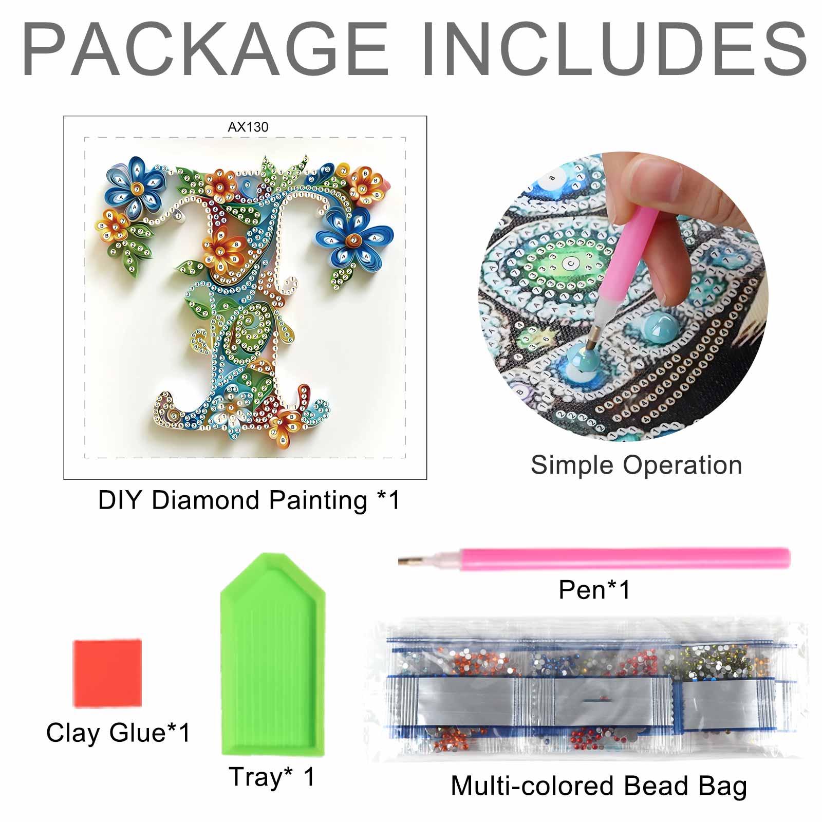 Spezialgeformte Diamantkunst-M – Art Craft Letter T Bewertung und Preis